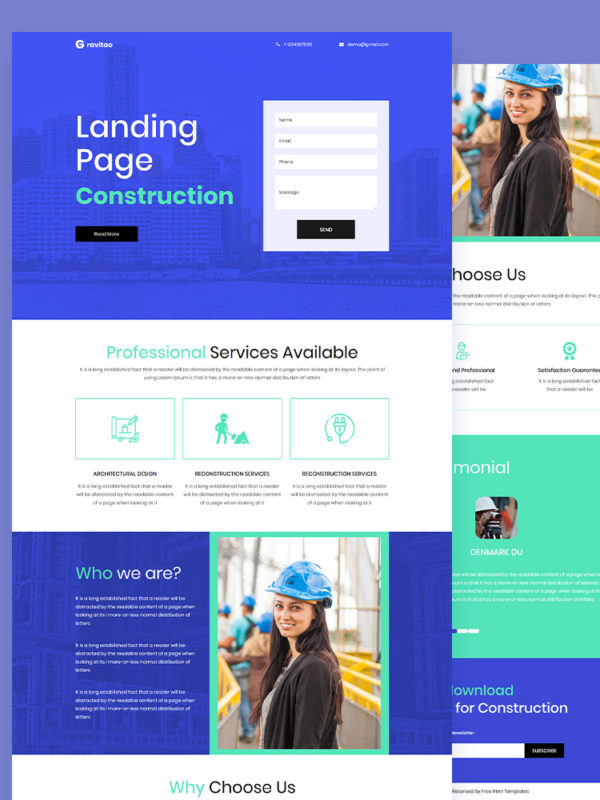 Construction PSD Template Free Download