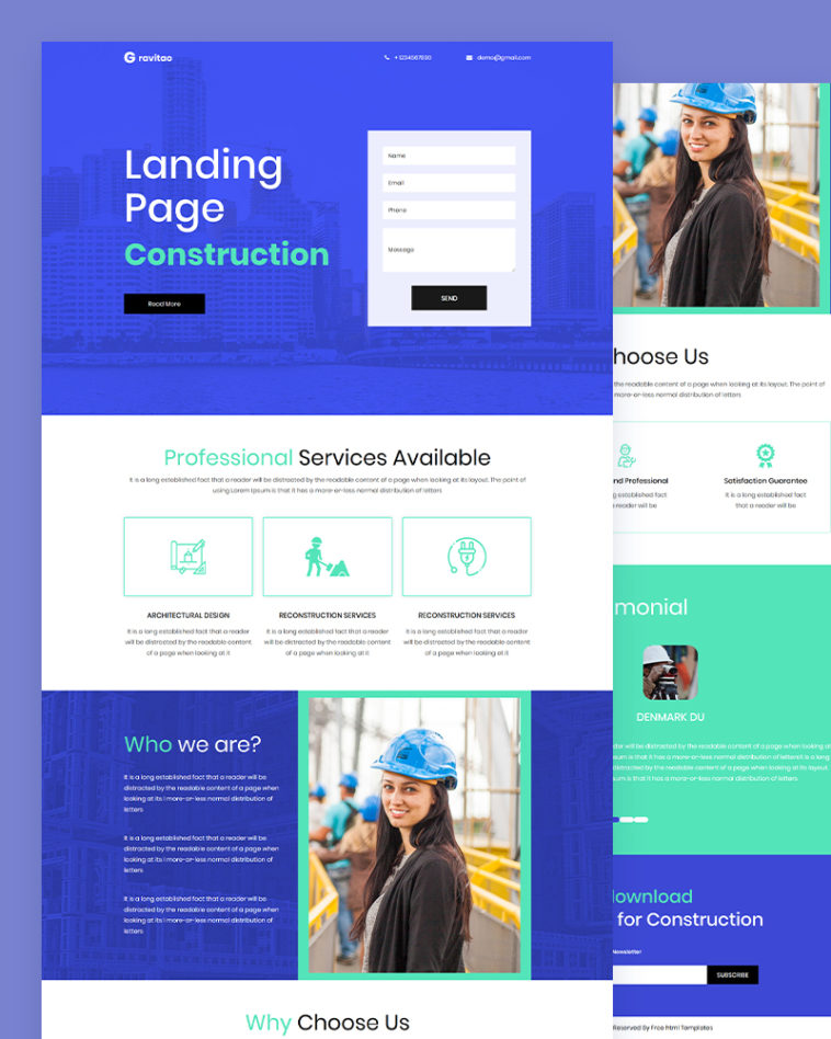 Construction PSD Template Free Download