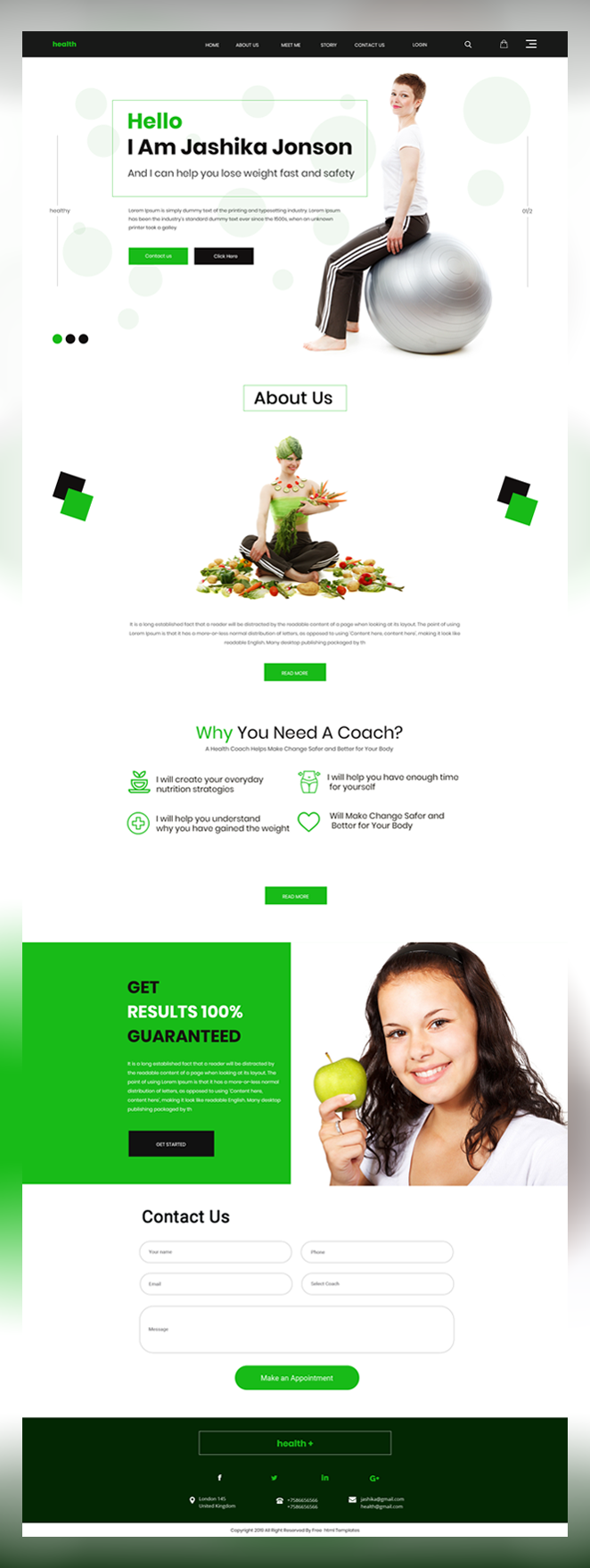 Health fitness psd template