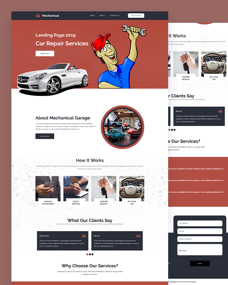 Mechanical – Car Repair and Fixing Website Template