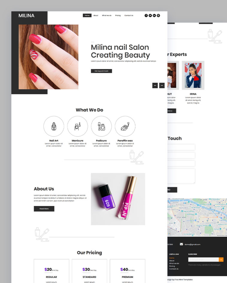 Nail Saloon PSD Template Free Download