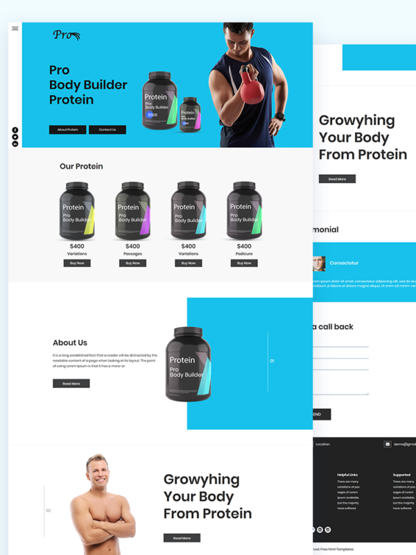 Pro - Protein Free HTML Website Template blank - Pro - Protein Free HTML Website Template