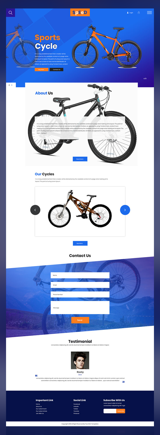 Speed cycle shop psd template