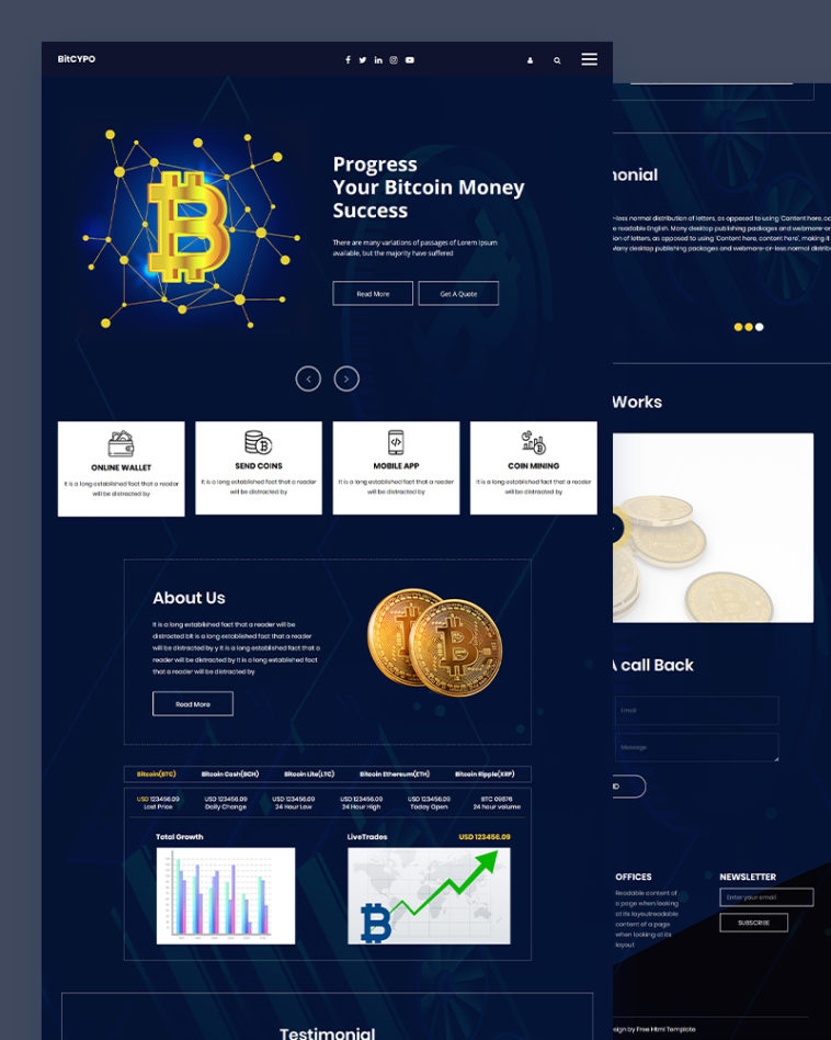 Free Bitcoin Website HTML Template