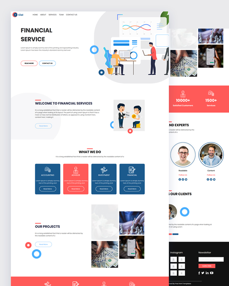 Cial – Financial PSD Template Free Download