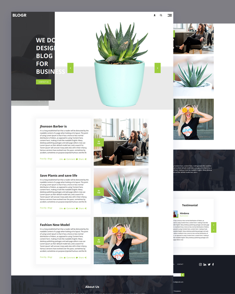 Blogr Blog Website Template for Personal use