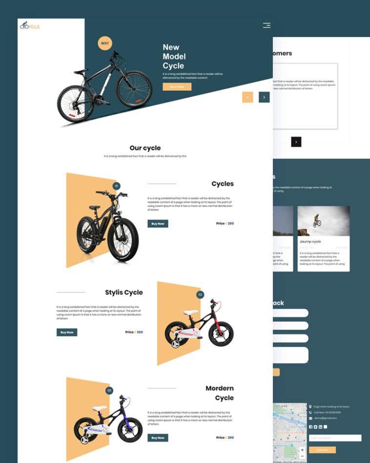 Cycle PSD Template Free Download