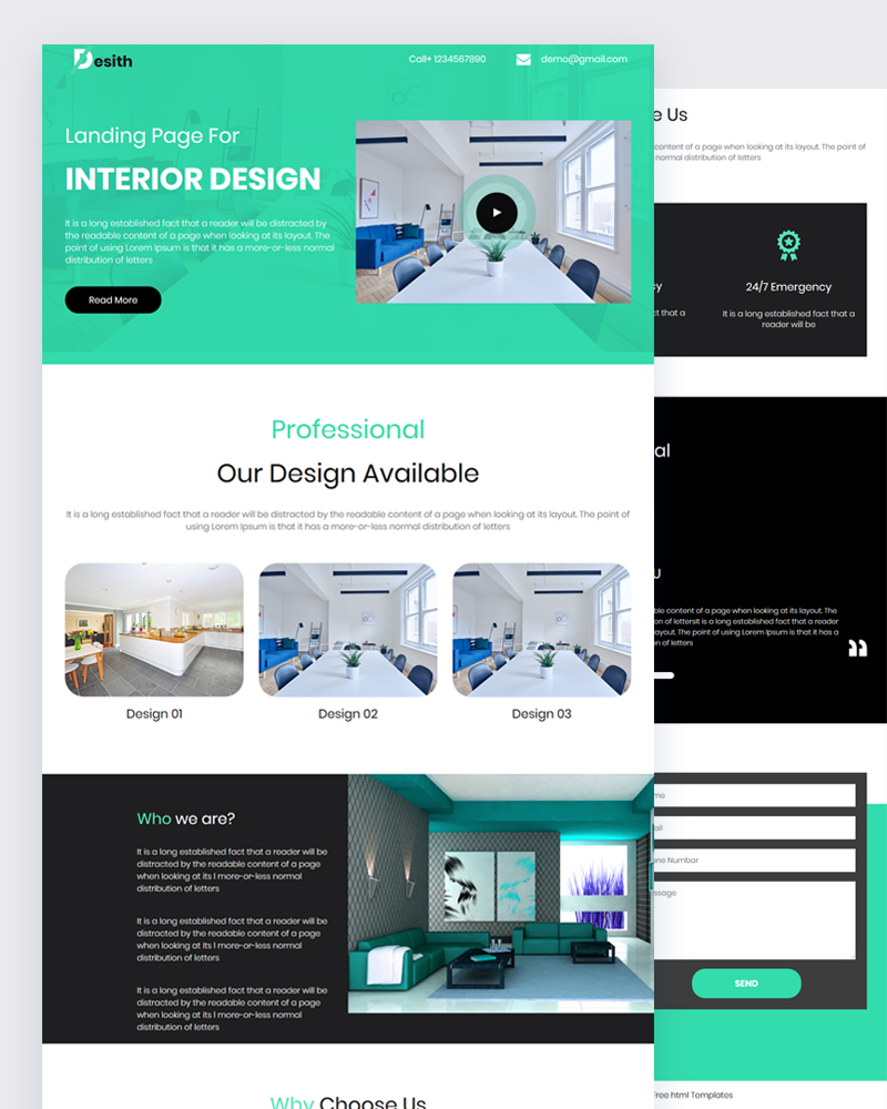Desith – One page Interior Website Template