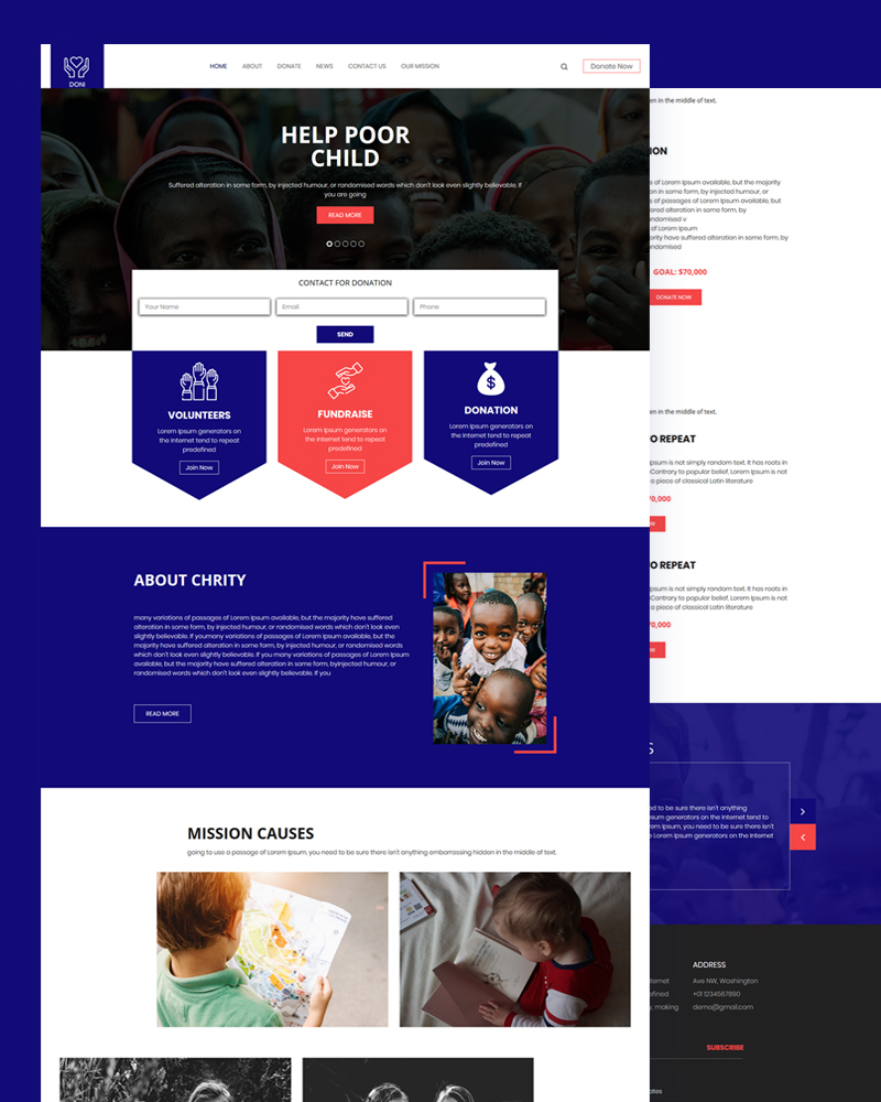 Doni – Child Charity PSD Template