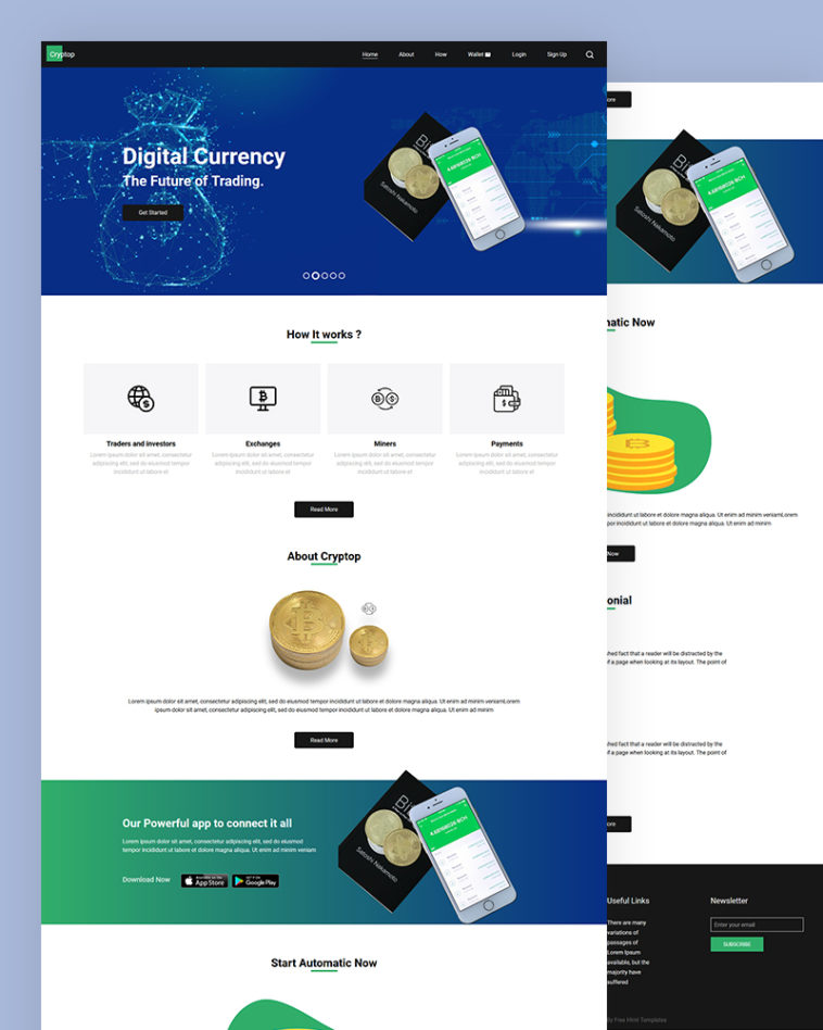 Digital Currency PSD Template Free