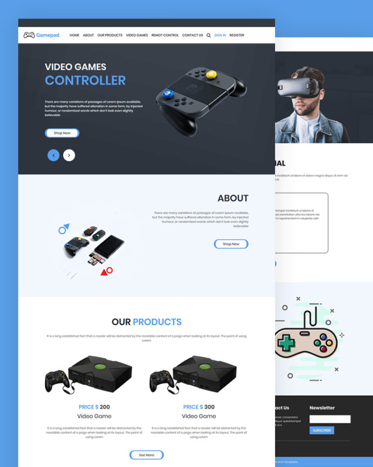 Free games Website Template