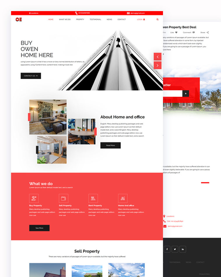 OE – Property PSD Template Free Download