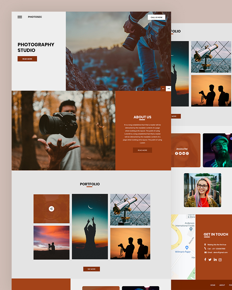 Photographer Website Template Free Download