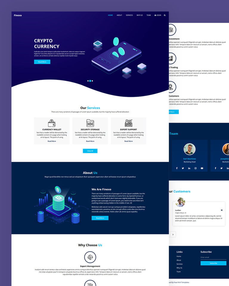 Finexo Free Crypto Currency Website Template