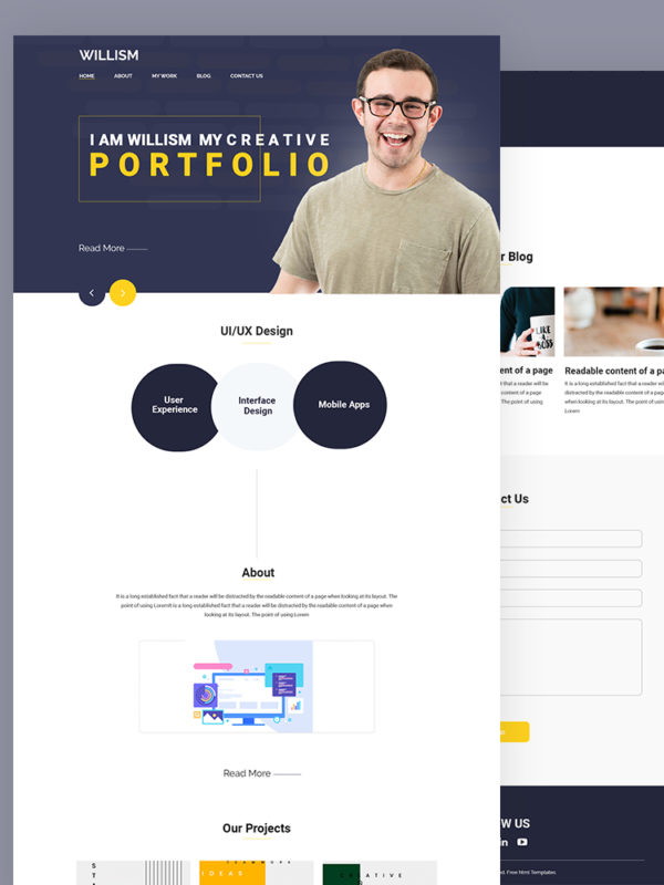 personal profile website templates free download