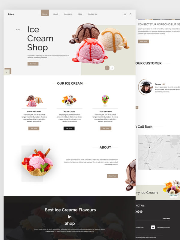 Download Ice Cream Shop PSD Template Free
