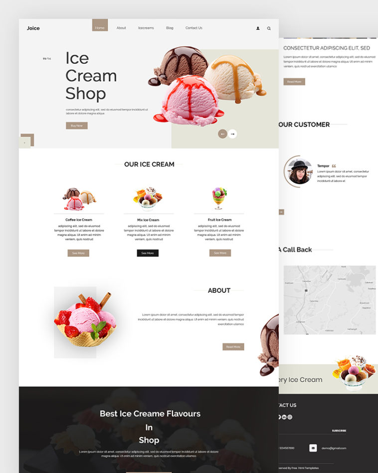 Download Ice Cream Shop PSD Template Free