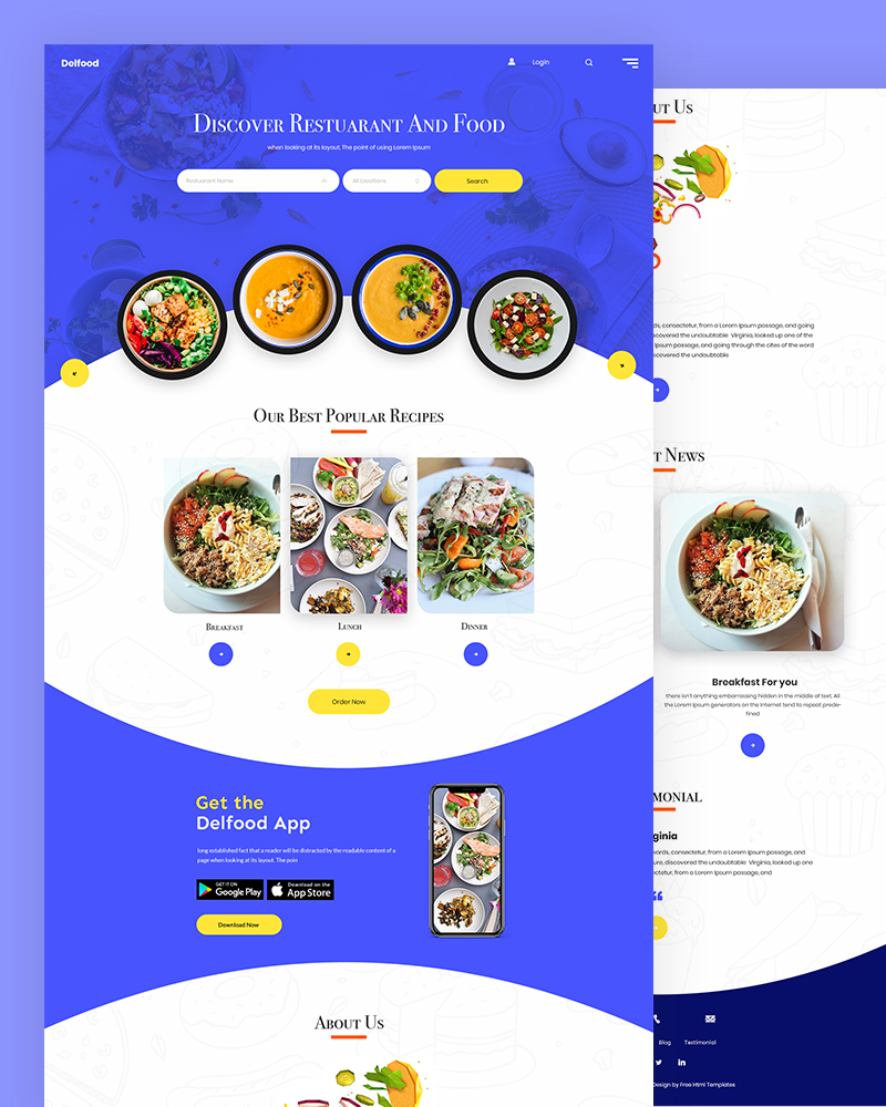 Delfood – Restaurant Website Template
