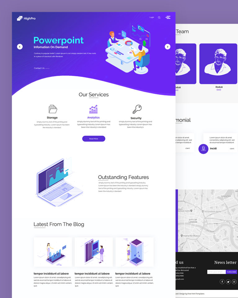 Highpro – PowerPoint HTML Template Free Download