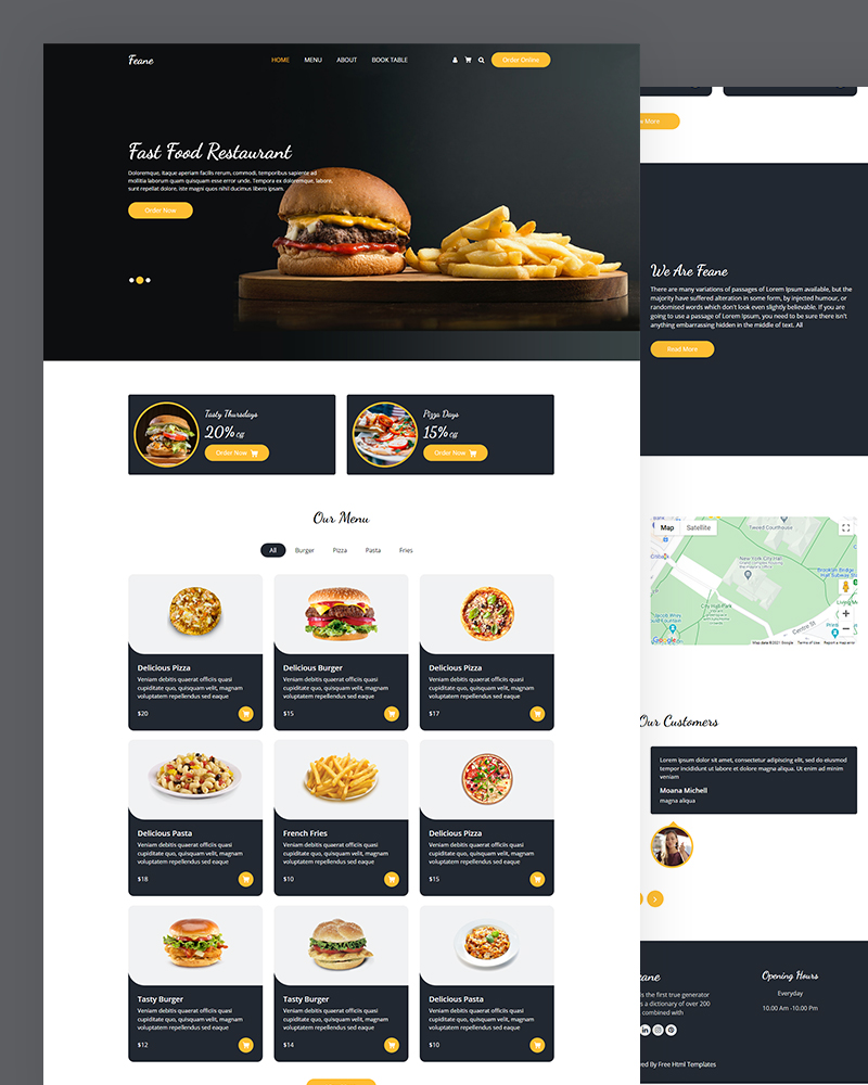 Feane – Fast Food HTML Template