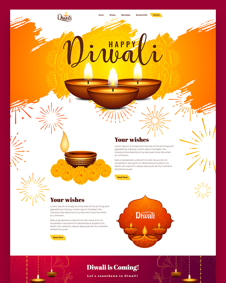 Diwali Landing Website Template