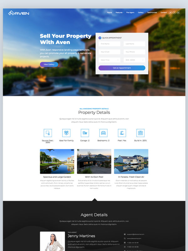 Real Estate Landing Template Free Download