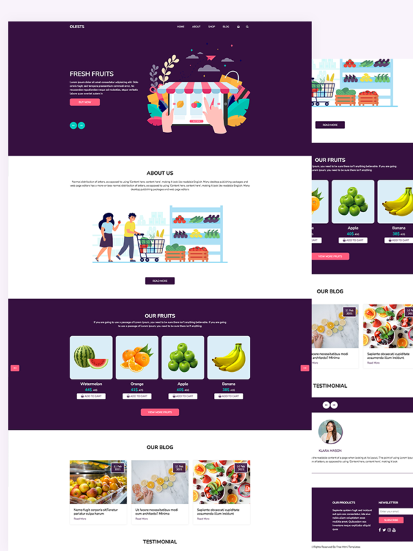 Fruits Website Template Free Download