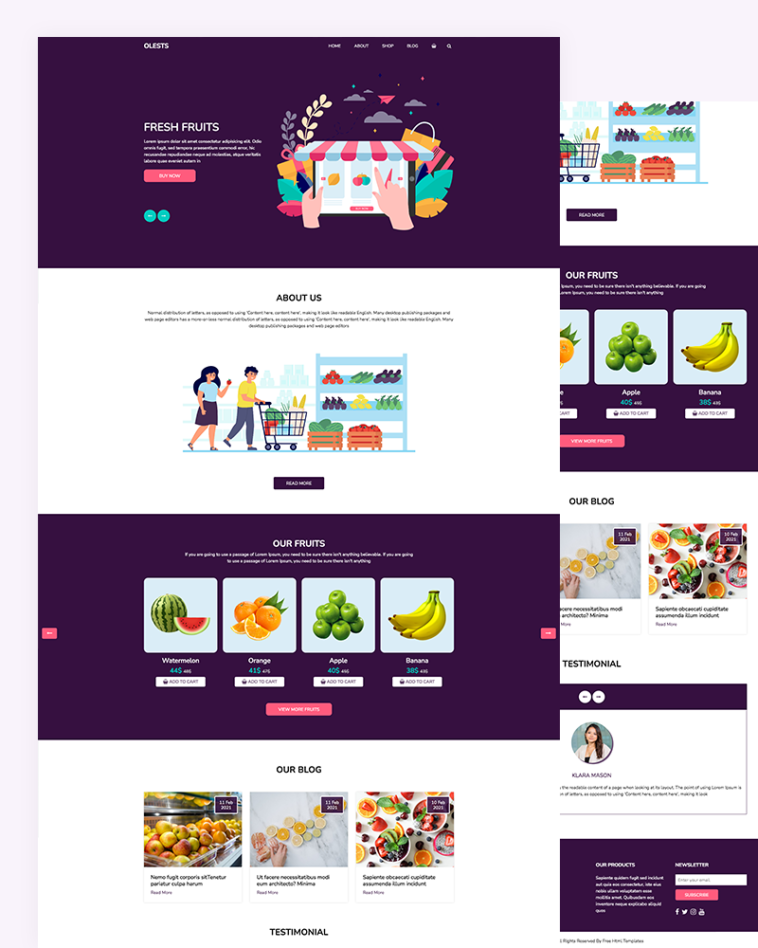 Fruits Website Template Free Download
