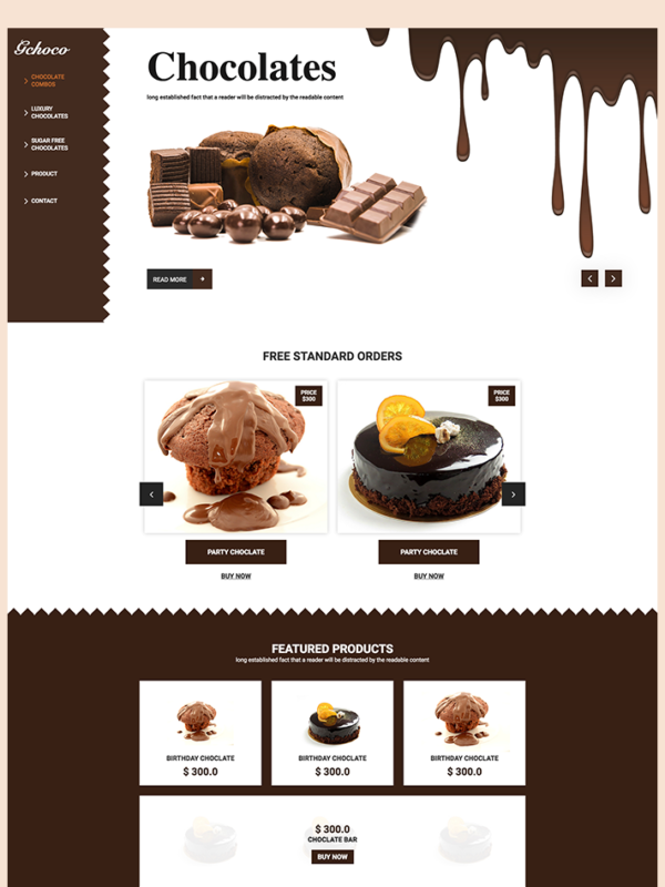Chocolates Website Template Free Download