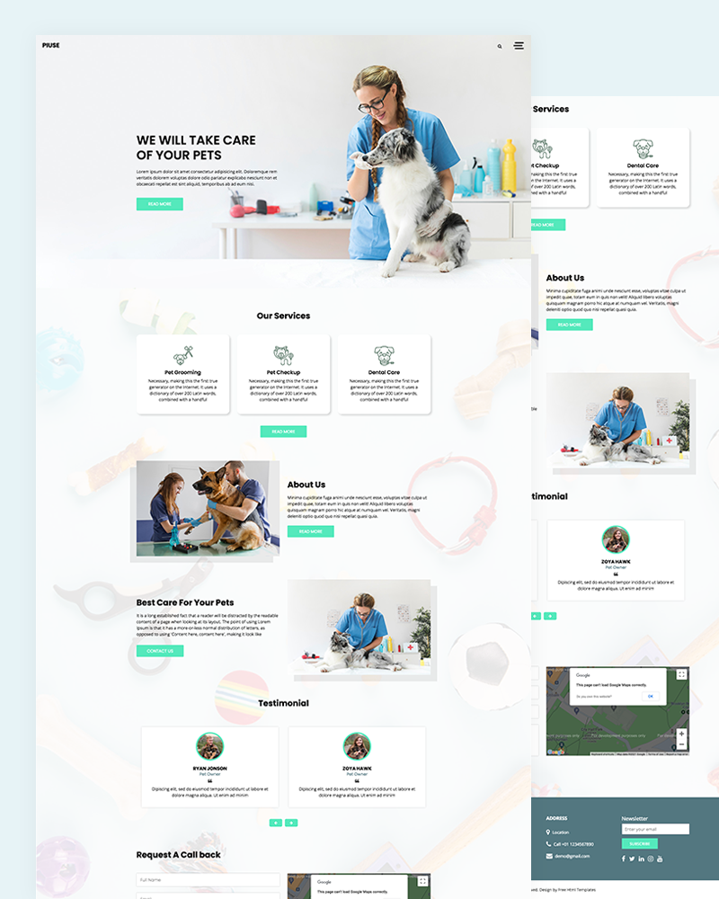 Piuse – Pets Care Website Template
