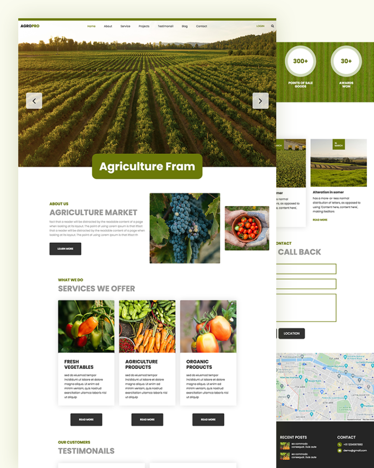 Agriculture Farm Website Template Free