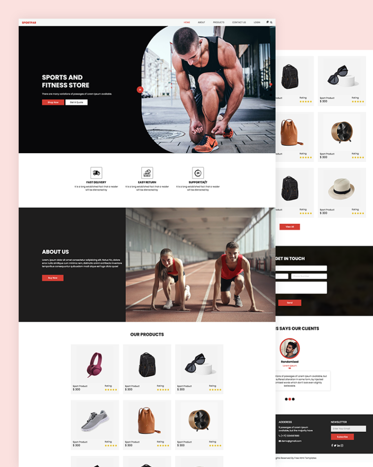 Sports Website Template Free Download