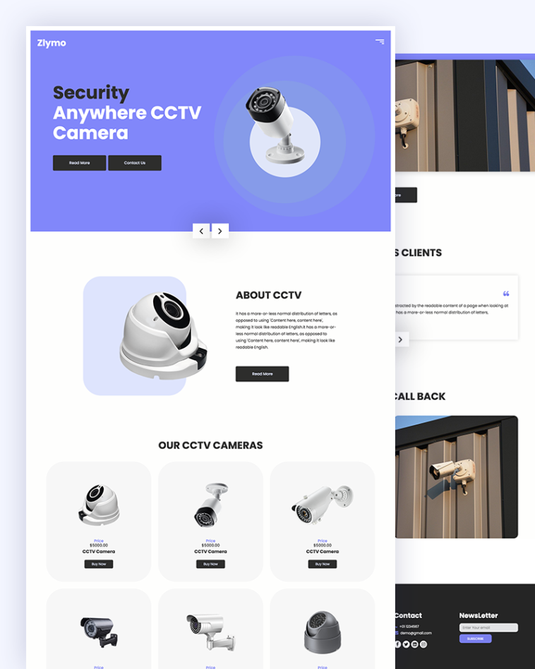 Security CCTV Website Template Free Download