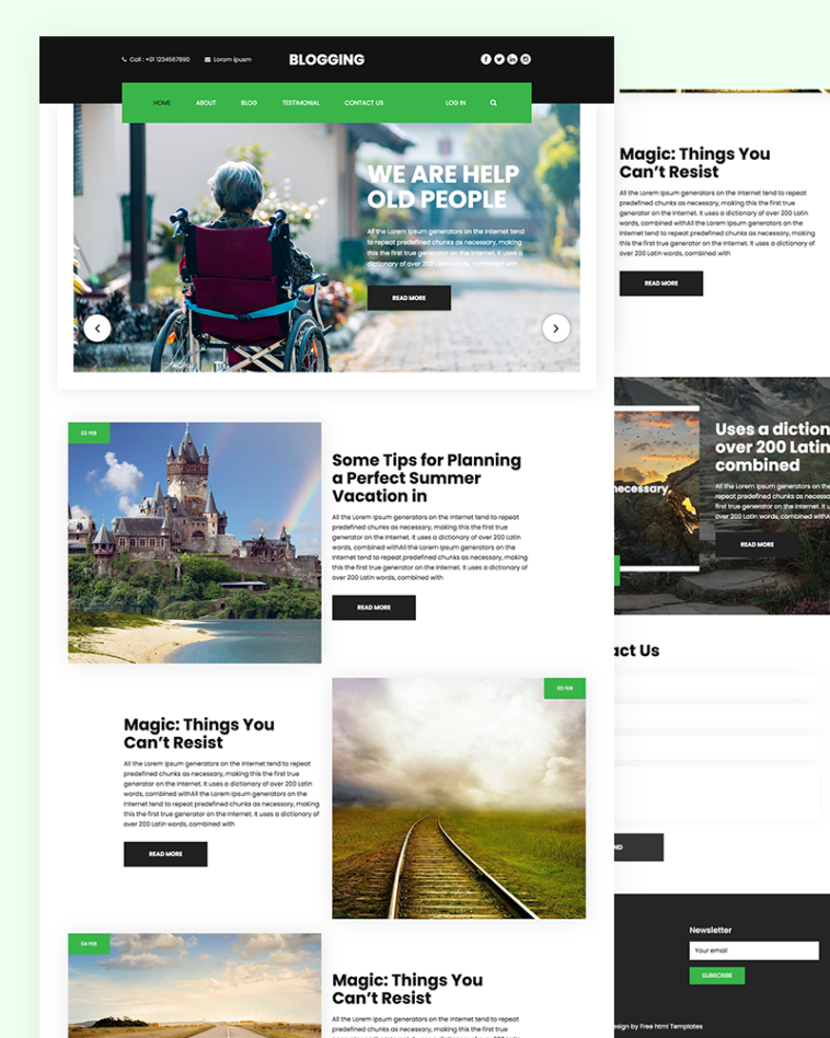 Incompatible library Put up with Blog Website Template Free Download| HTML Design