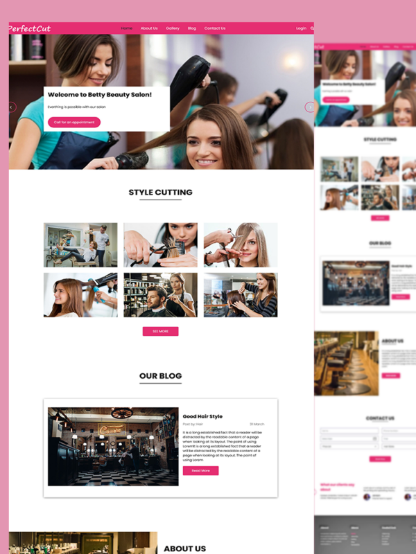 Perfectcut - Beauty Salon Website template 1 perfectcut