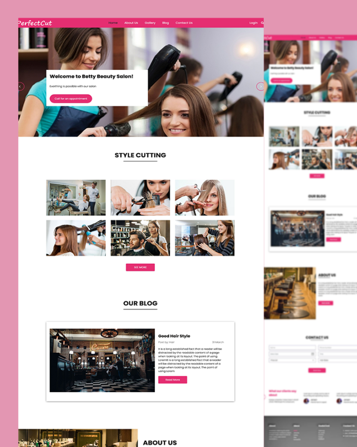 Perfectcut - Beauty Salon Website template